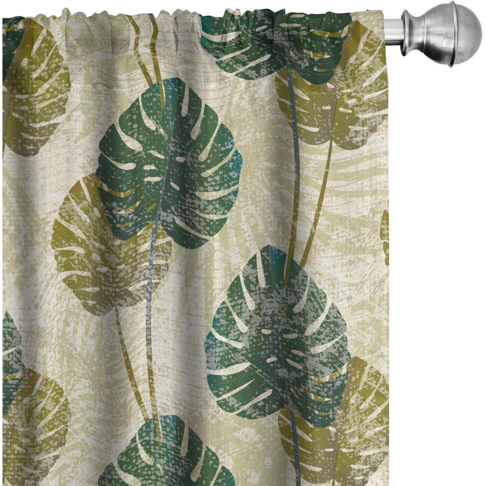 imageAmbesonne Neutral Boho Curtains Grunge Vibes Creamy Colored Forms Pattern Wild Nature Themed Print Window Treatments 2 Panel Set for Living Room Bedroom Pair of 28 x 63 Avocado Green EggshellFawn Hunter Green