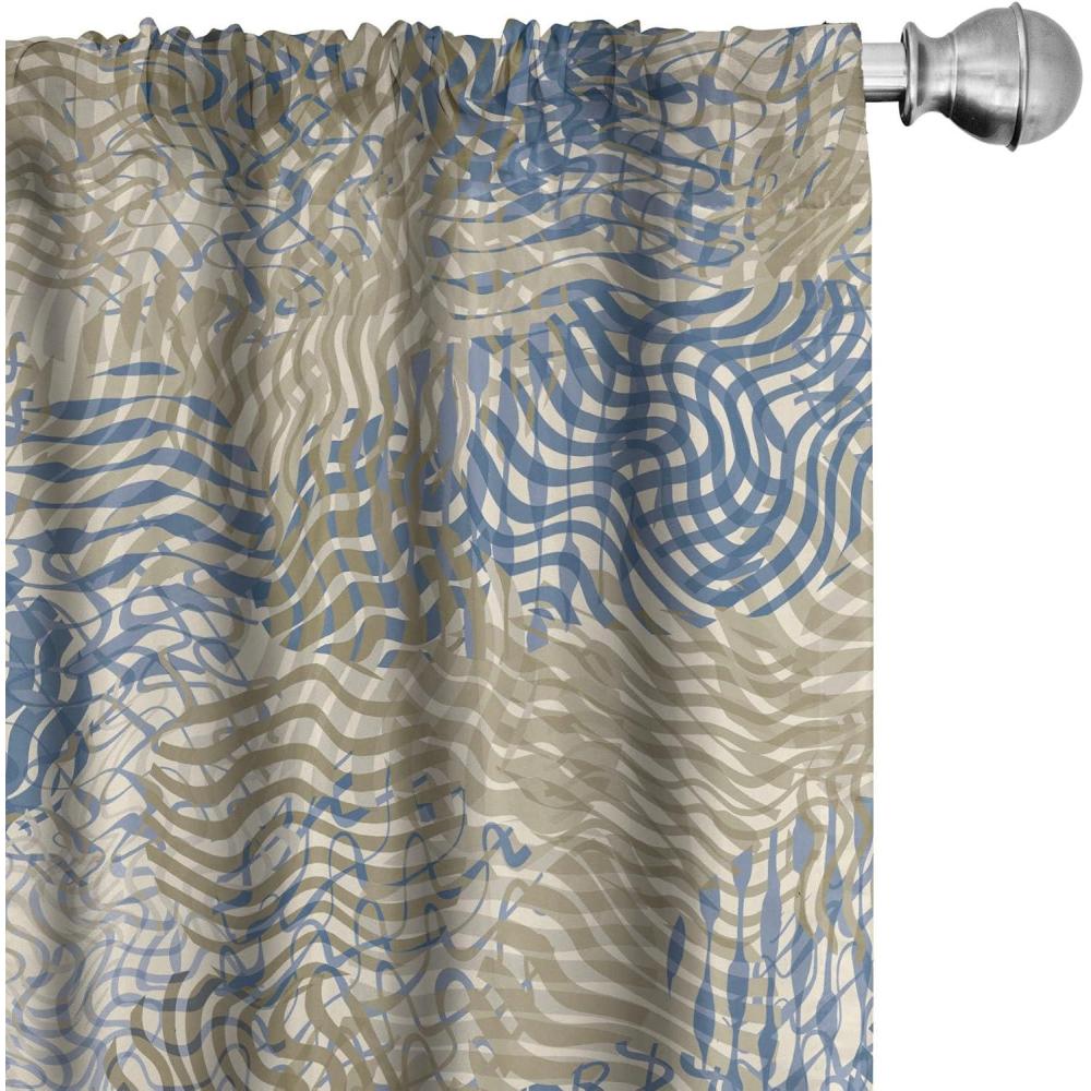imageAmbesonne Neutral Boho Curtains Grunge Vibes Creamy Colored Forms Pattern Wild Nature Themed Print Window Treatments 2 Panel Set for Living Room Bedroom Pair of 28 x 63 Avocado Green EggshellAvocado Green Cobalt Blue
