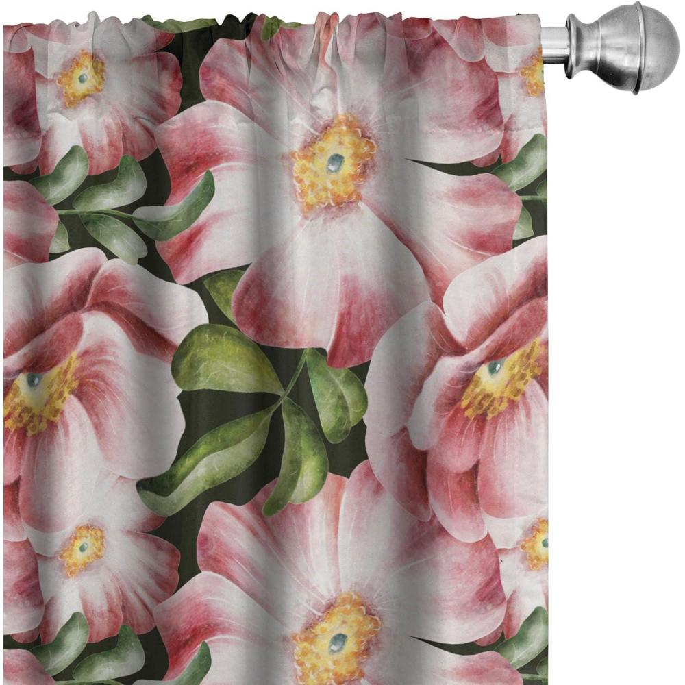 imageAmbesonne Neutral Boho Curtains Grunge Vibes Creamy Colored Forms Pattern Wild Nature Themed Print Window Treatments 2 Panel Set for Living Room Bedroom Pair of 28 x 63 Avocado Green EggshellPistachio Green Blush