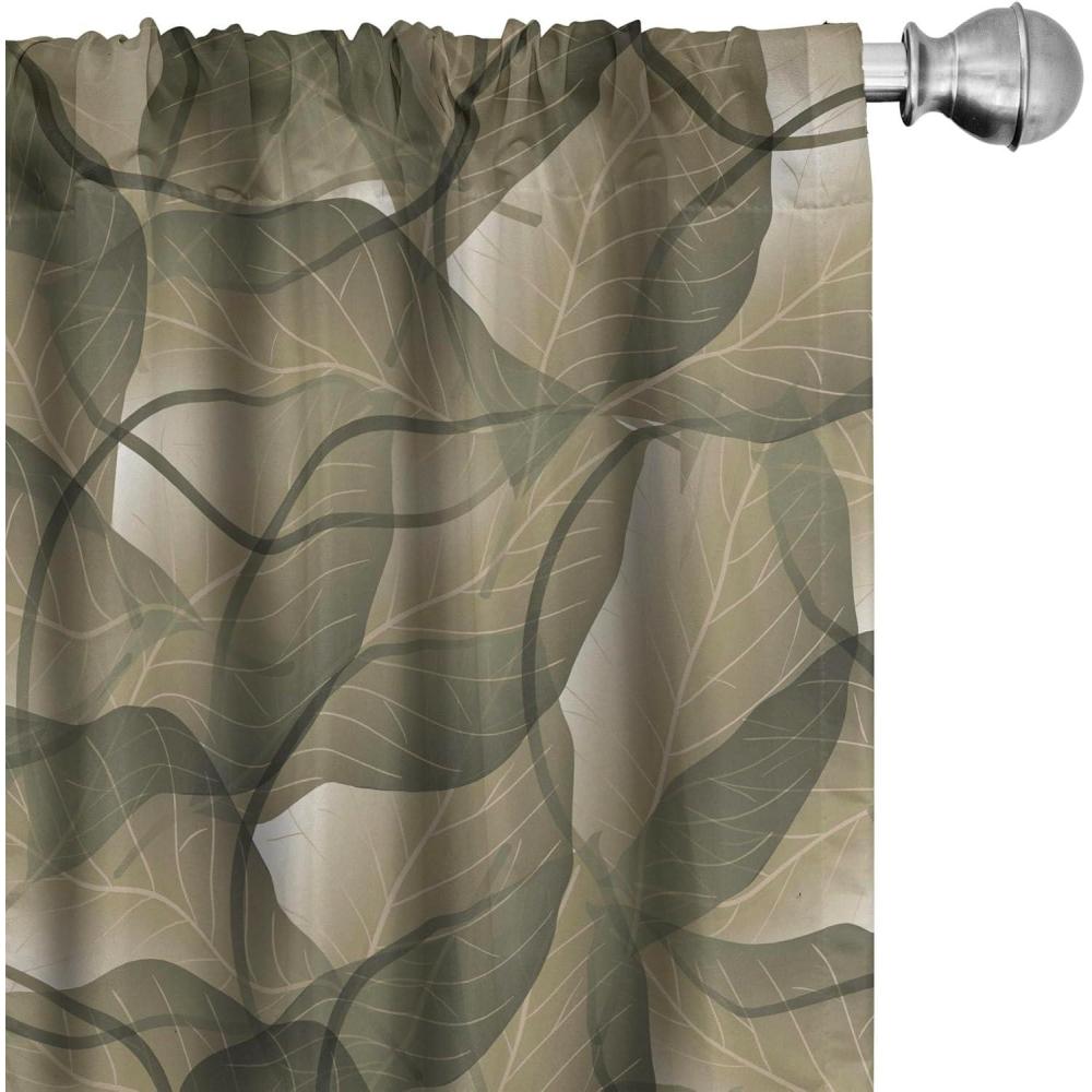 imageAmbesonne Neutral Boho Curtains Grunge Vibes Creamy Colored Forms Pattern Wild Nature Themed Print Window Treatments 2 Panel Set for Living Room Bedroom Pair of 28 x 63 Avocado Green EggshellKhaki Peacock Green