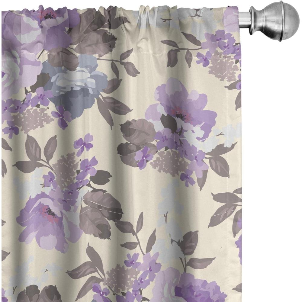 imageAmbesonne Neutral Boho Curtains Grunge Vibes Creamy Colored Forms Pattern Wild Nature Themed Print Window Treatments 2 Panel Set for Living Room Bedroom Pair of 28 x 63 Avocado Green EggshellLavender Champagne
