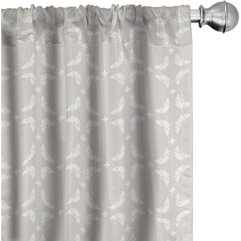 imageAmbesonne Pastel Curtains Crescent Alchemy Shapes in Neutral Tones Classic Eastern Esoteric Design Window Treatments 2 Panel Set for Living Room Bedroom Pair of 28 x 84 Beige WhiteBeige White