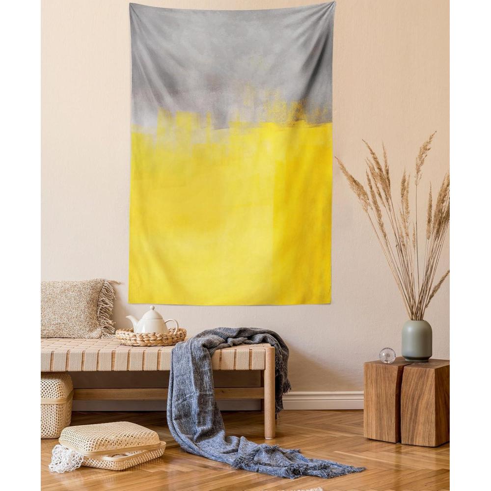 imageAmbesonne Retro Tapestry Angel Greek Muse on NeoClassic Pillars Relic Print Antique Neutral Toned Graphic Print Fabric Wall Hanging Decor for Bedroom Living Room Dorm 23 X 28 WhiteDimgray Yellow