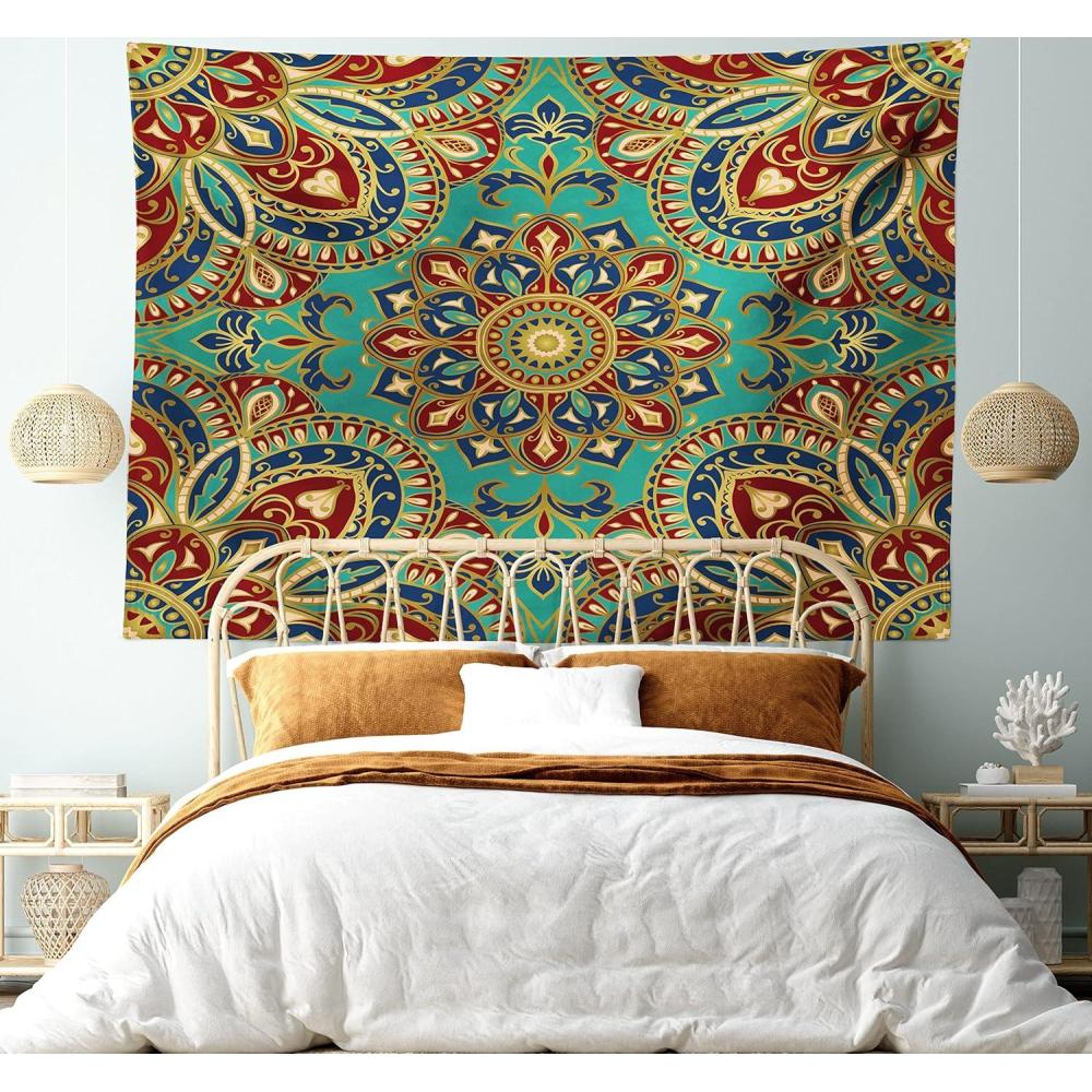 imageAmbesonne Retro Tapestry Angel Greek Muse on NeoClassic Pillars Relic Print Antique Neutral Toned Graphic Print Fabric Wall Hanging Decor for Bedroom Living Room Dorm 23 X 28 WhiteTeal Indigo Ruby