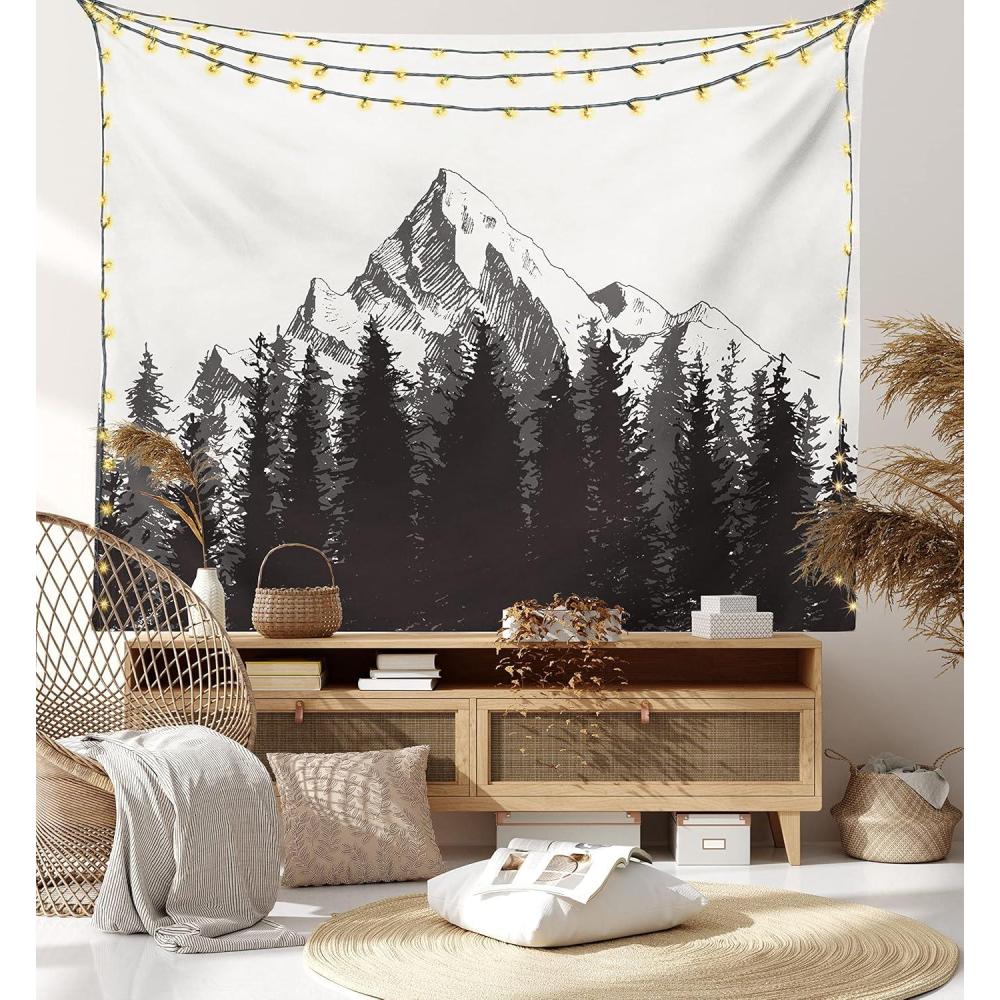 imageAmbesonne Retro Tapestry Angel Greek Muse on NeoClassic Pillars Relic Print Antique Neutral Toned Graphic Print Fabric Wall Hanging Decor for Bedroom Living Room Dorm 23 X 28 WhiteDimgrey