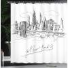 Ambesonne Floral Shower Curtain, Curved Flower Leaf Ornate Blooming Branches Romantic Love Print Art, Cloth Fabric Bathroom Decor Set with Hooks, 69″ W x 70″ L, Pale Tan(Black Grey)