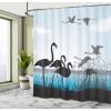 Ambesonne Floral Shower Curtain, Curved Flower Leaf Ornate Blooming Branches Romantic Love Print Art, Cloth Fabric Bathroom Decor Set with Hooks, 69″ W x 70″ L, Pale Tan(Aqua Grey)