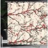 Ambesonne Floral Shower Curtain, Curved Flower Leaf Ornate Blooming Branches Romantic Love Print Art, Cloth Fabric Bathroom Decor Set with Hooks, 69″ W x 70″ L, Pale Tan(Brown Vermilion)
