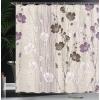 Ambesonne Floral Shower Curtain, Curved Flower Leaf Ornate Blooming Branches Romantic Love Print Art, Cloth Fabric Bathroom Decor Set with Hooks, 69″ W x 70″ L, Pale Tan(Pale Eggplant)