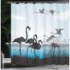 Ambesonne Floral Shower Curtain, Curved Flower Leaf Ornate Blooming Branches Romantic Love Print Art, Cloth Fabric Bathroom Decor Set with Hooks, 69″ W x 70″ L, Pale Tan(Aqua Grey)