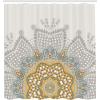 Ambesonne Floral Shower Curtain, Curved Flower Leaf Ornate Blooming Branches Romantic Love Print Art, Cloth Fabric Bathroom Decor Set with Hooks, 69″ W x 70″ L, Pale Tan(Pale Taupe)