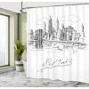 Ambesonne Floral Shower Curtain, Curved Flower Leaf Ornate Blooming Branches Romantic Love Print Art, Cloth Fabric Bathroom Decor Set with Hooks, 69″ W x 70″ L, Pale Tan(Black Grey)