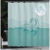 Ambesonne Floral Shower Curtain, Curved Flower Leaf Ornate Blooming Branches Romantic Love Print Art, Cloth Fabric Bathroom Decor Set with Hooks, 69″ W x 70″ L, Pale Tan(Green Teal)