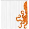 Ambesonne Floral Shower Curtain, Curved Flower Leaf Ornate Blooming Branches Romantic Love Print Art, Cloth Fabric Bathroom Decor Set with Hooks, 69″ W x 70″ L, Pale Tan(Orange White)