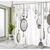 Ambesonne Floral Shower Curtain, Curved Flower Leaf Ornate Blooming Branches Romantic Love Print Art, Cloth Fabric Bathroom Decor Set with Hooks, 69″ W x 70″ L, Pale Tan(Silver White)