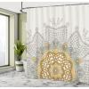 Ambesonne Floral Shower Curtain, Curved Flower Leaf Ornate Blooming Branches Romantic Love Print Art, Cloth Fabric Bathroom Decor Set with Hooks, 69″ W x 70″ L, Pale Tan(Pale Taupe)
