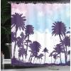 Ambesonne Floral Shower Curtain, Curved Flower Leaf Ornate Blooming Branches Romantic Love Print Art, Cloth Fabric Bathroom Decor Set with Hooks, 69″ W x 70″ L, Pale Tan(Blue Lilac)
