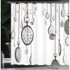 Ambesonne Floral Shower Curtain, Curved Flower Leaf Ornate Blooming Branches Romantic Love Print Art, Cloth Fabric Bathroom Decor Set with Hooks, 69″ W x 70″ L, Pale Tan(Silver White)