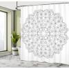 Ambesonne Floral Shower Curtain, Curved Flower Leaf Ornate Blooming Branches Romantic Love Print Art, Cloth Fabric Bathroom Decor Set with Hooks, 69″ W x 70″ L, Pale Tan(Multi 21)