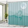 Ambesonne Floral Shower Curtain, Curved Flower Leaf Ornate Blooming Branches Romantic Love Print Art, Cloth Fabric Bathroom Decor Set with Hooks, 69″ W x 70″ L, Pale Tan(Green Teal)
