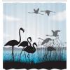 Ambesonne Floral Shower Curtain, Curved Flower Leaf Ornate Blooming Branches Romantic Love Print Art, Cloth Fabric Bathroom Decor Set with Hooks, 69″ W x 70″ L, Pale Tan(Aqua Grey)