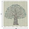 Ambesonne Floral Shower Curtain, Curved Flower Leaf Ornate Blooming Branches Romantic Love Print Art, Cloth Fabric Bathroom Decor Set with Hooks, 69″ W x 70″ L, Pale Tan(Dark Cadet Blue and Black)