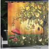 Ambesonne Floral Shower Curtain, Curved Flower Leaf Ornate Blooming Branches Romantic Love Print Art, Cloth Fabric Bathroom Decor Set with Hooks, 69″ W x 70″ L, Pale Tan(Multi Color)