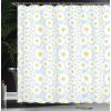 Ambesonne Floral Shower Curtain, Curved Flower Leaf Ornate Blooming Branches Romantic Love Print Art, Cloth Fabric Bathroom Decor Set with Hooks, 69″ W x 70″ L, Pale Tan(Pale Azure)