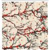 Ambesonne Floral Shower Curtain, Curved Flower Leaf Ornate Blooming Branches Romantic Love Print Art, Cloth Fabric Bathroom Decor Set with Hooks, 69″ W x 70″ L, Pale Tan(Brown Vermilion)