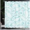 Ambesonne Floral Shower Curtain, Curved Flower Leaf Ornate Blooming Branches Romantic Love Print Art, Cloth Fabric Bathroom Decor Set with Hooks, 69″ W x 70″ L, Pale Tan(White Green)