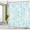 Ambesonne Floral Shower Curtain, Curved Flower Leaf Ornate Blooming Branches Romantic Love Print Art, Cloth Fabric Bathroom Decor Set with Hooks, 69″ W x 70″ L, Pale Tan(White Green)