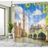 Ambesonne Floral Shower Curtain, Curved Flower Leaf Ornate Blooming Branches Romantic Love Print Art, Cloth Fabric Bathroom Decor Set with Hooks, 69″ W x 70″ L, Pale Tan(Blue Green Ivory)