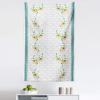 Ambesonne Floral Tapestry, Swriling Summer Bloom Flora and Stripes on Neutral Flora, Fabric Wall Hanging Decor for Bedroom Living Room Dorm, 23″ X 28″, Teal Marigold(Teal Marigold)