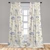 Ambesonne Flowers Vintage Curtains, Neutral Colors Boho Springtime Garden Scene Floral Design Art, Window Treatments 2 Panel Set for Living Room Bedroom, Pair of – 28″ x 63″, Pale Ceil Blue Pale Grey(Pale Ceil Blue Pale Grey)