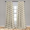 Ambesonne Flowers Vintage Curtains, Neutral Colors Boho Springtime Garden Scene Floral Design Art, Window Treatments 2 Panel Set for Living Room Bedroom, Pair of – 28″ x 63″, Pale Ceil Blue Pale Grey(Eggshell and Olive Green)