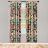 Ambesonne Flowers Vintage Curtains, Neutral Colors Boho Springtime Garden Scene Floral Design Art, Window Treatments 2 Panel Set for Living Room Bedroom, Pair of – 28″ x 63″, Pale Ceil Blue Pale Grey(Dark Pink Pistachio Green)