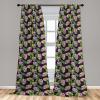 Ambesonne Flowers Vintage Curtains, Neutral Colors Boho Springtime Garden Scene Floral Design Art, Window Treatments 2 Panel Set for Living Room Bedroom, Pair of – 28″ x 63″, Pale Ceil Blue Pale Grey(Purple and Multicolor)