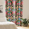 Ambesonne Flowers Vintage Curtains, Neutral Colors Boho Springtime Garden Scene Floral Design Art, Window Treatments 2 Panel Set for Living Room Bedroom, Pair of – 28″ x 63″, Pale Ceil Blue Pale Grey(Dark Pink Pistachio Green)