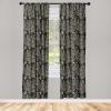 Ambesonne Flowers Vintage Curtains, Neutral Colors Boho Springtime Garden Scene Floral Design Art, Window Treatments 2 Panel Set for Living Room Bedroom, Pair of – 28″ x 63″, Pale Ceil Blue Pale Grey(Charcoal Grey Mustard)