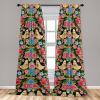 Ambesonne Flowers Vintage Curtains, Neutral Colors Boho Springtime Garden Scene Floral Design Art, Window Treatments 2 Panel Set for Living Room Bedroom, Pair of – 28″ x 63″, Pale Ceil Blue Pale Grey(Dark Pink Pistachio Green)