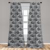 Ambesonne Flowers Vintage Curtains, Neutral Colors Boho Springtime Garden Scene Floral Design Art, Window Treatments 2 Panel Set for Living Room Bedroom, Pair of – 28″ x 63″, Pale Ceil Blue Pale Grey(Charcoal Grey and White)