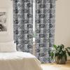 Ambesonne Flowers Vintage Curtains, Neutral Colors Boho Springtime Garden Scene Floral Design Art, Window Treatments 2 Panel Set for Living Room Bedroom, Pair of – 28″ x 63″, Pale Ceil Blue Pale Grey(Charcoal Grey and White)