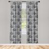 Ambesonne Flowers Vintage Curtains, Neutral Colors Boho Springtime Garden Scene Floral Design Art, Window Treatments 2 Panel Set for Living Room Bedroom, Pair of – 28″ x 63″, Pale Ceil Blue Pale Grey(Charcoal Grey and White)