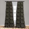 Ambesonne Flowers Vintage Curtains, Neutral Colors Boho Springtime Garden Scene Floral Design Art, Window Treatments 2 Panel Set for Living Room Bedroom, Pair of – 28″ x 63″, Pale Ceil Blue Pale Grey(Charcoal Grey Mustard)