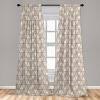 Ambesonne Geometric Curtains, Modern Neutral Style Pattern of Abstract Ornamental Triangles Print, Window Treatments 2 Panel Set for Living Room Bedroom, Pair of – 28″ x 63″, Pale Sepia and White(Pale Sepia and White)