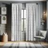 Ambesonne Geometric Curtains, Neutral Scribble Effect Hand Drawn Style Rounds with Symmetric Repetition, Window Treatments 2 Panel Set for Living Room Bedroom, Pair of – 28″ x 84″, Pale Grey White(Pale Grey White)
