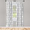 Ambesonne Halloween Curtains, Horror Phantom Boo Monsters Themed Ghosts and Spooky Composition Neutral Tones, Window Treatments 2 Panel Set for Living Room Bedroom, Pair of – 28″ x 63″, Grey White