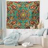 Ambesonne Retro Tapestry, Angel Greek Muse on NeoClassic Pillars Relic Print Antique Neutral Toned Graphic Print, Fabric Wall Hanging Decor for Bedroom Living Room Dorm, 23″ X 28″, White(Teal Indigo Ruby)