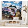 Ambesonne Retro Tapestry, Angel Greek Muse on NeoClassic Pillars Relic Print Antique Neutral Toned Graphic Print, Fabric Wall Hanging Decor for Bedroom Living Room Dorm, 23″ X 28″, White(Coffee Blue)