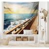 Ambesonne Retro Tapestry, Angel Greek Muse on NeoClassic Pillars Relic Print Antique Neutral Toned Graphic Print, Fabric Wall Hanging Decor for Bedroom Living Room Dorm, 23″ X 28″, White(Cream Blue)